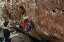 Bouldering in Hueco Tanks on 01/06/2019 with Blue Lizard Climbing and Yoga

Filename: SRM_20190106_1314080.jpg
Aperture: f/4.0
Shutter Speed: 1/500
Body: Canon EOS-1D Mark II
Lens: Canon EF 50mm f/1.8 II