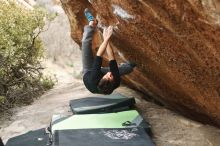 Bouldering in Hueco Tanks on 01/06/2019 with Blue Lizard Climbing and Yoga

Filename: SRM_20190106_1321200.jpg
Aperture: f/2.8
Shutter Speed: 1/250
Body: Canon EOS-1D Mark II
Lens: Canon EF 50mm f/1.8 II