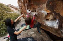Bouldering in Hueco Tanks on 01/06/2019 with Blue Lizard Climbing and Yoga

Filename: SRM_20190106_1339120.jpg
Aperture: f/5.6
Shutter Speed: 1/250
Body: Canon EOS-1D Mark II
Lens: Canon EF 16-35mm f/2.8 L