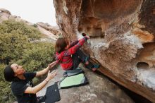 Bouldering in Hueco Tanks on 01/06/2019 with Blue Lizard Climbing and Yoga

Filename: SRM_20190106_1339180.jpg
Aperture: f/5.6
Shutter Speed: 1/200
Body: Canon EOS-1D Mark II
Lens: Canon EF 16-35mm f/2.8 L