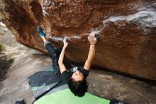 Bouldering in Hueco Tanks on 01/06/2019 with Blue Lizard Climbing and Yoga

Filename: SRM_20190106_1404110.jpg
Aperture: f/4.0
Shutter Speed: 1/320
Body: Canon EOS-1D Mark II
Lens: Canon EF 16-35mm f/2.8 L