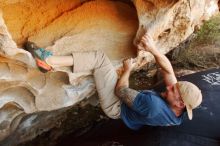 Bouldering in Hueco Tanks on 01/12/2019 with Blue Lizard Climbing and Yoga

Filename: SRM_20190112_1104330.jpg
Aperture: f/5.6
Shutter Speed: 1/200
Body: Canon EOS-1D Mark II
Lens: Canon EF 16-35mm f/2.8 L