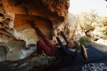 Bouldering in Hueco Tanks on 01/12/2019 with Blue Lizard Climbing and Yoga

Filename: SRM_20190112_1106030.jpg
Aperture: f/7.1
Shutter Speed: 1/200
Body: Canon EOS-1D Mark II
Lens: Canon EF 16-35mm f/2.8 L