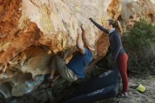 Bouldering in Hueco Tanks on 01/12/2019 with Blue Lizard Climbing and Yoga

Filename: SRM_20190112_1113060.jpg
Aperture: f/4.0
Shutter Speed: 1/250
Body: Canon EOS-1D Mark II
Lens: Canon EF 50mm f/1.8 II