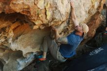 Bouldering in Hueco Tanks on 01/12/2019 with Blue Lizard Climbing and Yoga

Filename: SRM_20190112_1115270.jpg
Aperture: f/3.5
Shutter Speed: 1/250
Body: Canon EOS-1D Mark II
Lens: Canon EF 50mm f/1.8 II