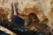 Bouldering in Hueco Tanks on 01/12/2019 with Blue Lizard Climbing and Yoga

Filename: SRM_20190112_1122030.jpg
Aperture: f/4.5
Shutter Speed: 1/250
Body: Canon EOS-1D Mark II
Lens: Canon EF 50mm f/1.8 II