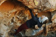 Bouldering in Hueco Tanks on 01/12/2019 with Blue Lizard Climbing and Yoga

Filename: SRM_20190112_1127030.jpg
Aperture: f/3.5
Shutter Speed: 1/250
Body: Canon EOS-1D Mark II
Lens: Canon EF 50mm f/1.8 II