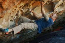 Bouldering in Hueco Tanks on 01/12/2019 with Blue Lizard Climbing and Yoga

Filename: SRM_20190112_1133340.jpg
Aperture: f/3.5
Shutter Speed: 1/250
Body: Canon EOS-1D Mark II
Lens: Canon EF 50mm f/1.8 II