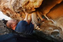 Bouldering in Hueco Tanks on 01/12/2019 with Blue Lizard Climbing and Yoga

Filename: SRM_20190112_1144350.jpg
Aperture: f/4.5
Shutter Speed: 1/250
Body: Canon EOS-1D Mark II
Lens: Canon EF 16-35mm f/2.8 L