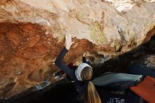 Bouldering in Hueco Tanks on 01/12/2019 with Blue Lizard Climbing and Yoga

Filename: SRM_20190112_1158320.jpg
Aperture: f/6.3
Shutter Speed: 1/250
Body: Canon EOS-1D Mark II
Lens: Canon EF 16-35mm f/2.8 L