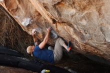 Bouldering in Hueco Tanks on 01/12/2019 with Blue Lizard Climbing and Yoga

Filename: SRM_20190112_1249350.jpg
Aperture: f/4.5
Shutter Speed: 1/250
Body: Canon EOS-1D Mark II
Lens: Canon EF 50mm f/1.8 II