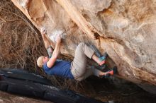 Bouldering in Hueco Tanks on 01/12/2019 with Blue Lizard Climbing and Yoga

Filename: SRM_20190112_1249540.jpg
Aperture: f/3.5
Shutter Speed: 1/250
Body: Canon EOS-1D Mark II
Lens: Canon EF 50mm f/1.8 II