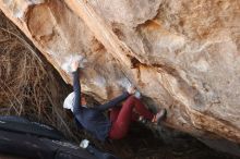 Bouldering in Hueco Tanks on 01/12/2019 with Blue Lizard Climbing and Yoga

Filename: SRM_20190112_1252070.jpg
Aperture: f/3.5
Shutter Speed: 1/250
Body: Canon EOS-1D Mark II
Lens: Canon EF 50mm f/1.8 II