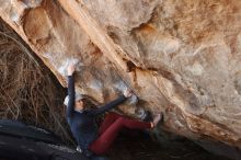 Bouldering in Hueco Tanks on 01/12/2019 with Blue Lizard Climbing and Yoga

Filename: SRM_20190112_1252130.jpg
Aperture: f/4.0
Shutter Speed: 1/250
Body: Canon EOS-1D Mark II
Lens: Canon EF 50mm f/1.8 II