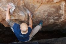 Bouldering in Hueco Tanks on 01/12/2019 with Blue Lizard Climbing and Yoga

Filename: SRM_20190112_1254230.jpg
Aperture: f/4.0
Shutter Speed: 1/250
Body: Canon EOS-1D Mark II
Lens: Canon EF 50mm f/1.8 II