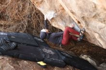 Bouldering in Hueco Tanks on 01/12/2019 with Blue Lizard Climbing and Yoga

Filename: SRM_20190112_1306250.jpg
Aperture: f/2.8
Shutter Speed: 1/320
Body: Canon EOS-1D Mark II
Lens: Canon EF 50mm f/1.8 II