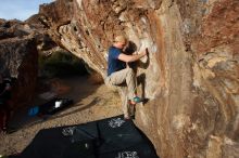 Bouldering in Hueco Tanks on 01/12/2019 with Blue Lizard Climbing and Yoga

Filename: SRM_20190112_1645040.jpg
Aperture: f/5.6
Shutter Speed: 1/250
Body: Canon EOS-1D Mark II
Lens: Canon EF 16-35mm f/2.8 L