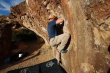 Bouldering in Hueco Tanks on 01/12/2019 with Blue Lizard Climbing and Yoga

Filename: SRM_20190112_1650520.jpg
Aperture: f/5.6
Shutter Speed: 1/800
Body: Canon EOS-1D Mark II
Lens: Canon EF 16-35mm f/2.8 L