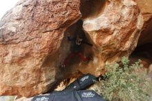 Bouldering in Hueco Tanks on 01/12/2019 with Blue Lizard Climbing and Yoga

Filename: SRM_20190112_1808260.jpg
Aperture: f/2.8
Shutter Speed: 1/125
Body: Canon EOS-1D Mark II
Lens: Canon EF 16-35mm f/2.8 L