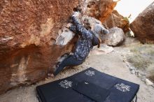 Bouldering in Hueco Tanks on 01/13/2019 with Blue Lizard Climbing and Yoga

Filename: SRM_20190113_1027520.jpg
Aperture: f/5.6
Shutter Speed: 1/60
Body: Canon EOS-1D Mark II
Lens: Canon EF 16-35mm f/2.8 L