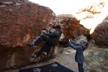 Bouldering in Hueco Tanks on 01/13/2019 with Blue Lizard Climbing and Yoga

Filename: SRM_20190113_1032240.jpg
Aperture: f/4.5
Shutter Speed: 1/320
Body: Canon EOS-1D Mark II
Lens: Canon EF 16-35mm f/2.8 L