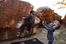Bouldering in Hueco Tanks on 01/13/2019 with Blue Lizard Climbing and Yoga

Filename: SRM_20190113_1032520.jpg
Aperture: f/4.5
Shutter Speed: 1/320
Body: Canon EOS-1D Mark II
Lens: Canon EF 16-35mm f/2.8 L