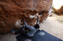 Bouldering in Hueco Tanks on 01/13/2019 with Blue Lizard Climbing and Yoga

Filename: SRM_20190113_1046150.jpg
Aperture: f/4.0
Shutter Speed: 1/250
Body: Canon EOS-1D Mark II
Lens: Canon EF 16-35mm f/2.8 L