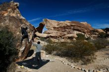 Bouldering in Hueco Tanks on 01/13/2019 with Blue Lizard Climbing and Yoga

Filename: SRM_20190113_1101510.jpg
Aperture: f/5.6
Shutter Speed: 1/320
Body: Canon EOS-1D Mark II
Lens: Canon EF 16-35mm f/2.8 L