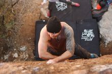 Bouldering in Hueco Tanks on 01/13/2019 with Blue Lizard Climbing and Yoga

Filename: SRM_20190113_1247330.jpg
Aperture: f/2.8
Shutter Speed: 1/400
Body: Canon EOS-1D Mark II
Lens: Canon EF 50mm f/1.8 II