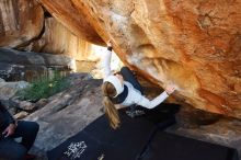 Bouldering in Hueco Tanks on 01/13/2019 with Blue Lizard Climbing and Yoga

Filename: SRM_20190113_1439020.jpg
Aperture: f/5.0
Shutter Speed: 1/250
Body: Canon EOS-1D Mark II
Lens: Canon EF 16-35mm f/2.8 L