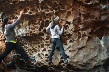 Bouldering in Hueco Tanks on 01/13/2019 with Blue Lizard Climbing and Yoga

Filename: SRM_20190113_1618020.jpg
Aperture: f/2.2
Shutter Speed: 1/80
Body: Canon EOS-1D Mark II
Lens: Canon EF 50mm f/1.8 II