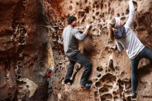 Bouldering in Hueco Tanks on 01/13/2019 with Blue Lizard Climbing and Yoga

Filename: SRM_20190113_1619190.jpg
Aperture: f/2.8
Shutter Speed: 1/80
Body: Canon EOS-1D Mark II
Lens: Canon EF 50mm f/1.8 II