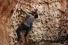 Bouldering in Hueco Tanks on 01/13/2019 with Blue Lizard Climbing and Yoga

Filename: SRM_20190113_1625571.jpg
Aperture: f/4.0
Shutter Speed: 1/60
Body: Canon EOS-1D Mark II
Lens: Canon EF 50mm f/1.8 II