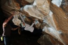 Bouldering in Hueco Tanks on 01/13/2019 with Blue Lizard Climbing and Yoga

Filename: SRM_20190113_1736160.jpg
Aperture: f/8.0
Shutter Speed: 1/250
Body: Canon EOS-1D Mark II
Lens: Canon EF 16-35mm f/2.8 L