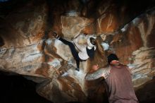 Bouldering in Hueco Tanks on 01/13/2019 with Blue Lizard Climbing and Yoga

Filename: SRM_20190113_1740460.jpg
Aperture: f/8.0
Shutter Speed: 1/250
Body: Canon EOS-1D Mark II
Lens: Canon EF 16-35mm f/2.8 L