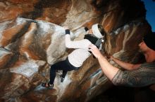 Bouldering in Hueco Tanks on 01/13/2019 with Blue Lizard Climbing and Yoga

Filename: SRM_20190113_1752370.jpg
Aperture: f/8.0
Shutter Speed: 1/250
Body: Canon EOS-1D Mark II
Lens: Canon EF 16-35mm f/2.8 L