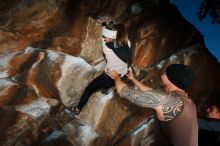 Bouldering in Hueco Tanks on 01/13/2019 with Blue Lizard Climbing and Yoga

Filename: SRM_20190113_1752460.jpg
Aperture: f/8.0
Shutter Speed: 1/250
Body: Canon EOS-1D Mark II
Lens: Canon EF 16-35mm f/2.8 L