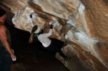 Bouldering in Hueco Tanks on 01/13/2019 with Blue Lizard Climbing and Yoga

Filename: SRM_20190113_1805110.jpg
Aperture: f/8.0
Shutter Speed: 1/250
Body: Canon EOS-1D Mark II
Lens: Canon EF 16-35mm f/2.8 L