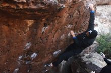 Bouldering in Hueco Tanks on 01/14/2019 with Blue Lizard Climbing and Yoga

Filename: SRM_20190114_1027130.jpg
Aperture: f/5.0
Shutter Speed: 1/160
Body: Canon EOS-1D Mark II
Lens: Canon EF 16-35mm f/2.8 L