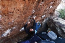 Bouldering in Hueco Tanks on 01/14/2019 with Blue Lizard Climbing and Yoga

Filename: SRM_20190114_1033350.jpg
Aperture: f/4.5
Shutter Speed: 1/200
Body: Canon EOS-1D Mark II
Lens: Canon EF 16-35mm f/2.8 L