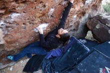 Bouldering in Hueco Tanks on 01/14/2019 with Blue Lizard Climbing and Yoga

Filename: SRM_20190114_1044270.jpg
Aperture: f/2.8
Shutter Speed: 1/200
Body: Canon EOS-1D Mark II
Lens: Canon EF 16-35mm f/2.8 L