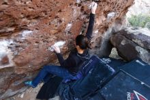 Bouldering in Hueco Tanks on 01/14/2019 with Blue Lizard Climbing and Yoga

Filename: SRM_20190114_1044271.jpg
Aperture: f/3.2
Shutter Speed: 1/200
Body: Canon EOS-1D Mark II
Lens: Canon EF 16-35mm f/2.8 L