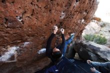 Bouldering in Hueco Tanks on 01/14/2019 with Blue Lizard Climbing and Yoga

Filename: SRM_20190114_1051170.jpg
Aperture: f/4.5
Shutter Speed: 1/200
Body: Canon EOS-1D Mark II
Lens: Canon EF 16-35mm f/2.8 L