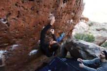 Bouldering in Hueco Tanks on 01/14/2019 with Blue Lizard Climbing and Yoga

Filename: SRM_20190114_1051200.jpg
Aperture: f/4.5
Shutter Speed: 1/200
Body: Canon EOS-1D Mark II
Lens: Canon EF 16-35mm f/2.8 L