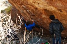 Bouldering in Hueco Tanks on 01/14/2019 with Blue Lizard Climbing and Yoga

Filename: SRM_20190114_1122400.jpg
Aperture: f/4.0
Shutter Speed: 1/250
Body: Canon EOS-1D Mark II
Lens: Canon EF 50mm f/1.8 II