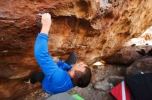 Bouldering in Hueco Tanks on 01/14/2019 with Blue Lizard Climbing and Yoga

Filename: SRM_20190114_1137510.jpg
Aperture: f/5.6
Shutter Speed: 1/200
Body: Canon EOS-1D Mark II
Lens: Canon EF 16-35mm f/2.8 L