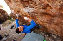 Bouldering in Hueco Tanks on 01/14/2019 with Blue Lizard Climbing and Yoga

Filename: SRM_20190114_1145270.jpg
Aperture: f/5.0
Shutter Speed: 1/250
Body: Canon EOS-1D Mark II
Lens: Canon EF 16-35mm f/2.8 L