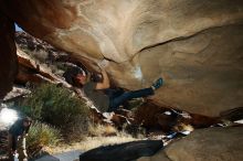 Bouldering in Hueco Tanks on 01/14/2019 with Blue Lizard Climbing and Yoga

Filename: SRM_20190114_1259480.jpg
Aperture: f/8.0
Shutter Speed: 1/250
Body: Canon EOS-1D Mark II
Lens: Canon EF 16-35mm f/2.8 L