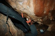 Bouldering in Hueco Tanks on 01/14/2019 with Blue Lizard Climbing and Yoga

Filename: SRM_20190114_1302330.jpg
Aperture: f/8.0
Shutter Speed: 1/250
Body: Canon EOS-1D Mark II
Lens: Canon EF 16-35mm f/2.8 L