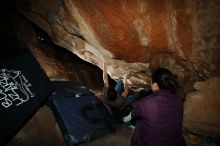 Bouldering in Hueco Tanks on 01/14/2019 with Blue Lizard Climbing and Yoga

Filename: SRM_20190114_1317130.jpg
Aperture: f/8.0
Shutter Speed: 1/250
Body: Canon EOS-1D Mark II
Lens: Canon EF 16-35mm f/2.8 L